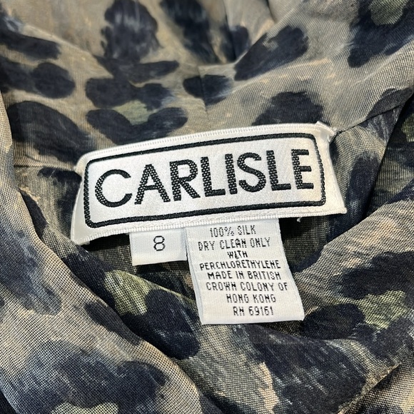 CARLISLE 100% Silk Sheer Leopard Print Blouse-8 - Picture 3 of 3